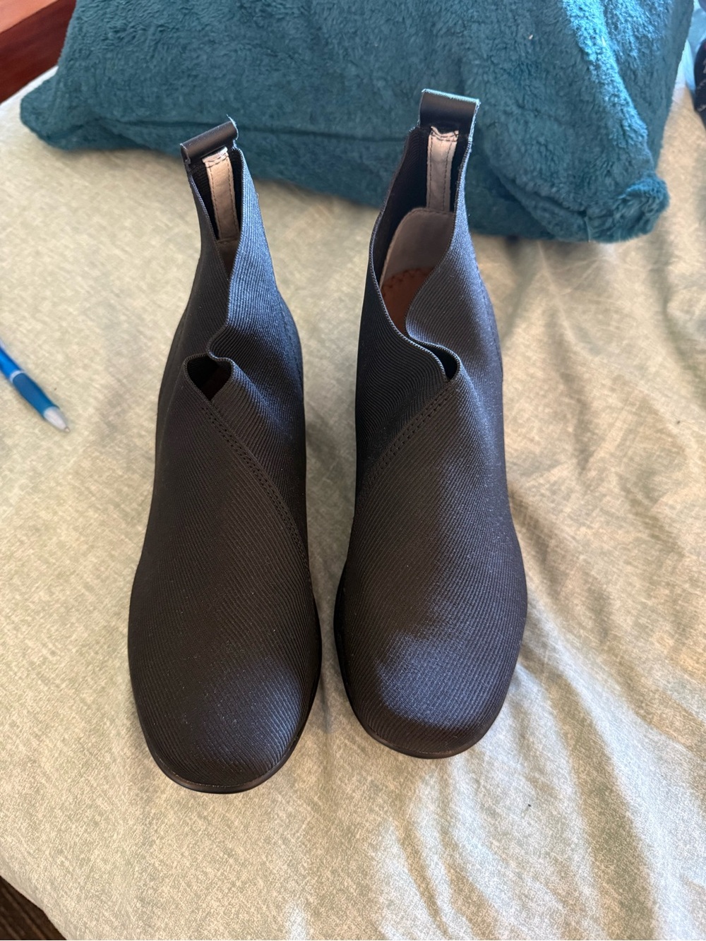 bernie mev. Black Stretch Pull-On Ankle Booties